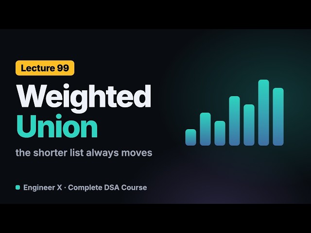 Union-Find with Linked Lists: Weighted Union and the O(m + n log n) Proof | DSA Course L99