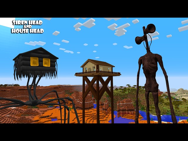 SURVIVING FROM SIREN HEAD and HOUSE HEAD in Minecraft - Gameplay - Coffin Meme