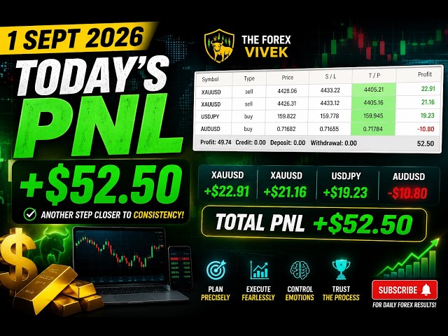 TODAY’S FOREX PNL +$52.50 💰 | 1 SEPT 2026 | LIVE TRADING RESULTS