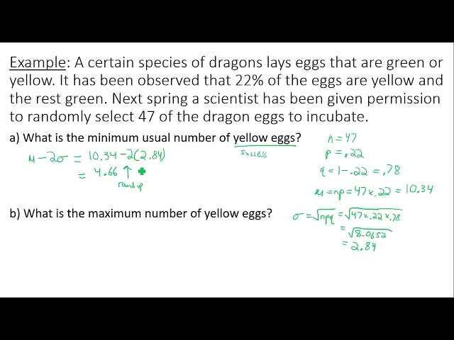 Binomial Distribution - Usual Values