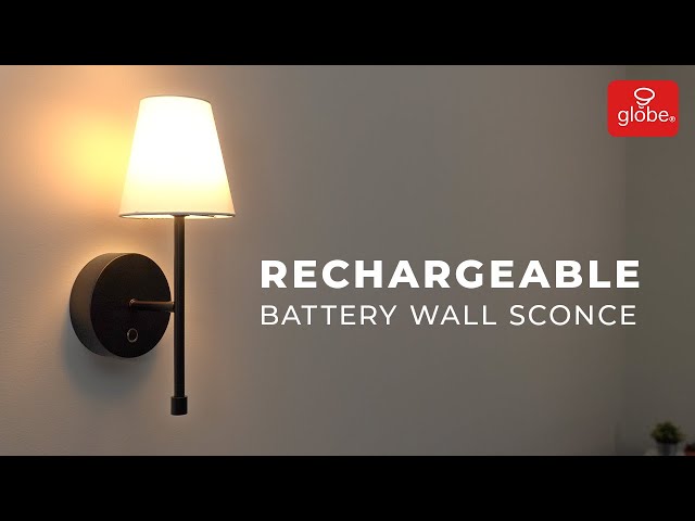 2-pack Rechargeable Battery Wall Sconce - No Wiring Required | Globe Electric