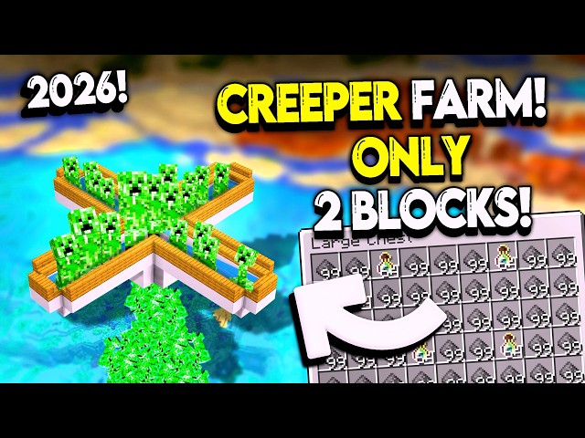 10,300 in 5 Minutes! BEST New CREEPER Farm for Minecraft +1.21/26.1!