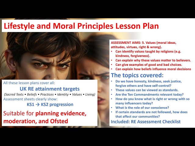 Lifestyle and Moral Principles Primary School Lesson Plan. #christianitylessonplan #teachingresource