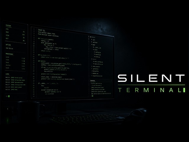SILENT TERMINAL | Dark Ambient Coding Music for Deep Focus | 90 Min
