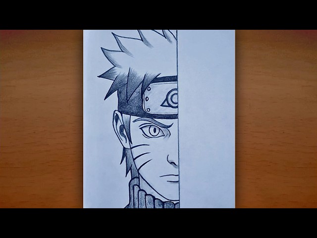 How to Draw Naruto Split Face - Easy Anime Drawing Tutorial 
