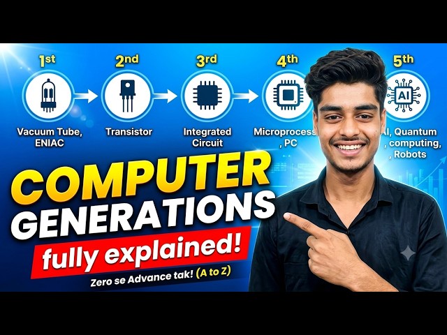 Generations of Computer in Hindi | 1st, 2nd, 3rd, 4th & 5th Computer Generation Explained.