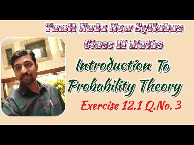 Class 11| Exercise 12.1 Q.No.3 |  Probability theory | Tamil Nadu New Syllabus