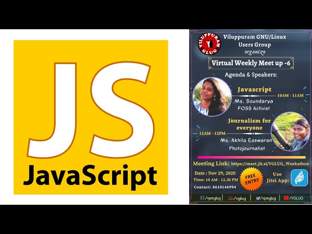 JavaScript | Virtual Weekly Meetup - 6 | VGLUG | Tamil