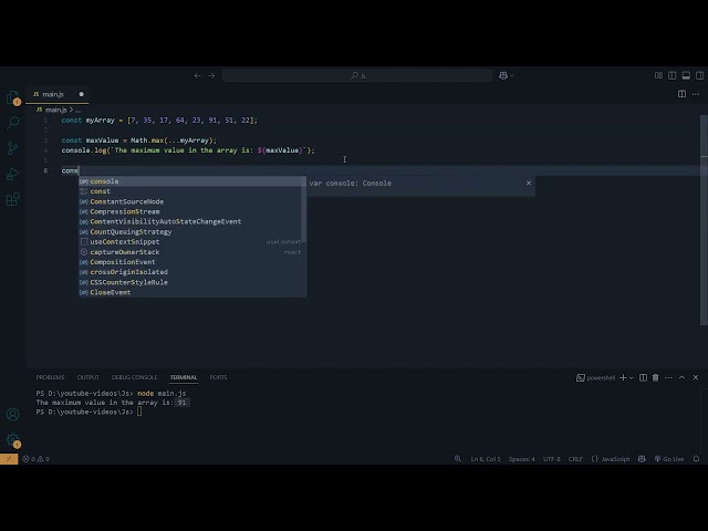 Find index of max value in array in JavaScript