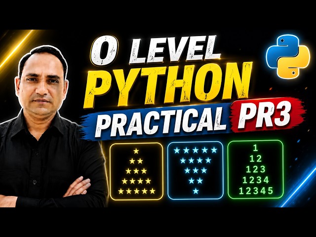 'O' Leve Python Practical  2026 || Pattern ||'O ' Level || MCQs || Master class || Real  type  paper