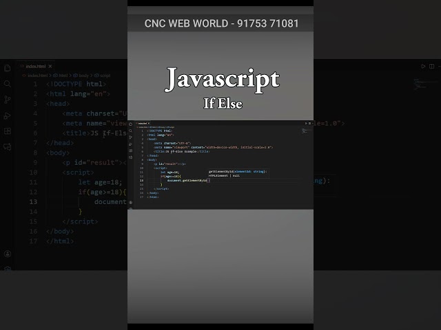 Javascript -  If Else  #frontendcourse #coding #computer