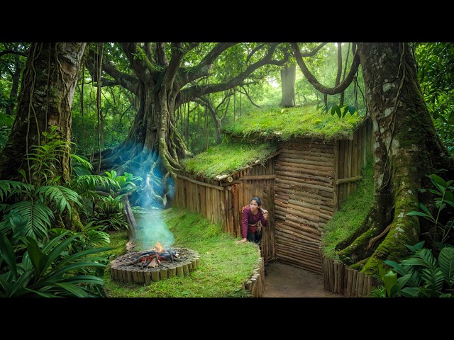 Building a Secret Off Grid Jungle Hut from Scratch