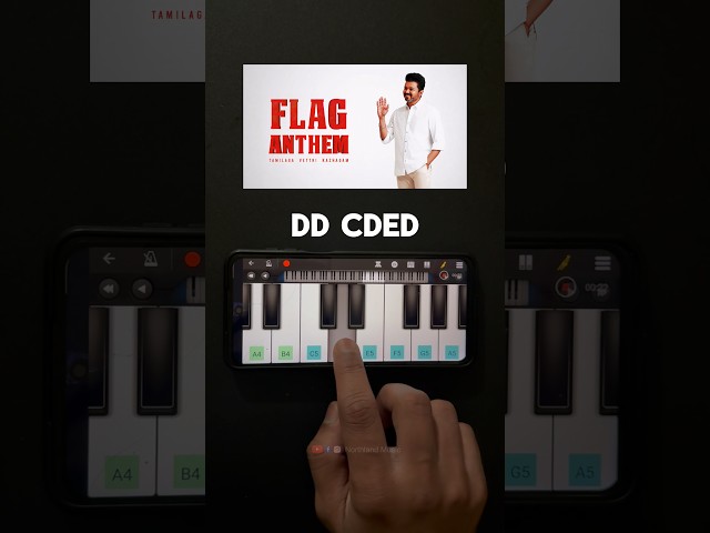 TVK Flag Anthem easy perfect piano notes👆🏻🎹 Tamilaga Vettri Kazhagam🔥 #tvk #vijay #shorts