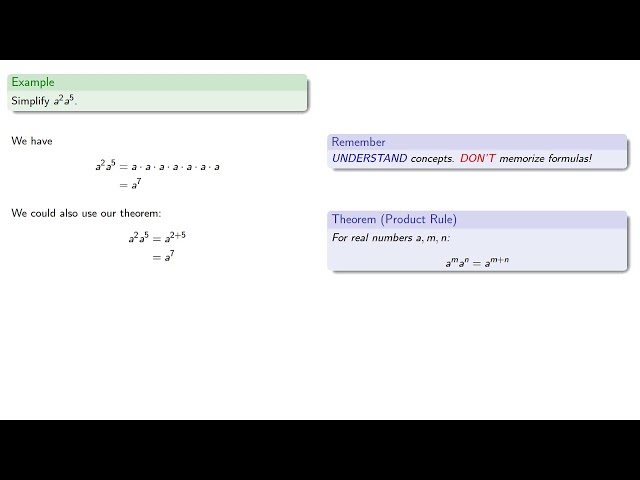Products of Exponential Expressions