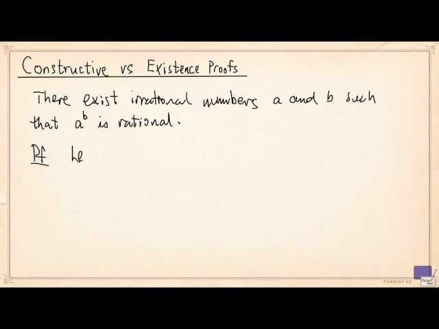 Constructive vs Existence Proofs
