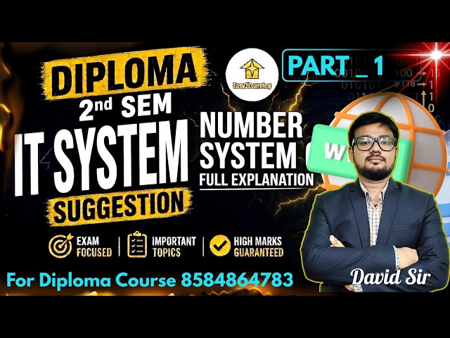 🔥IT System (Number System) Suggestion For Diploma 2nd Sem | Part - 1 | David Sir⚡Easy2learning App