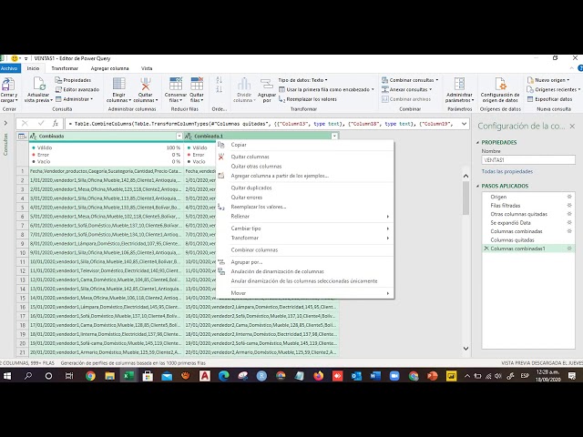 Transformación de múltiples tablas en una consolidada