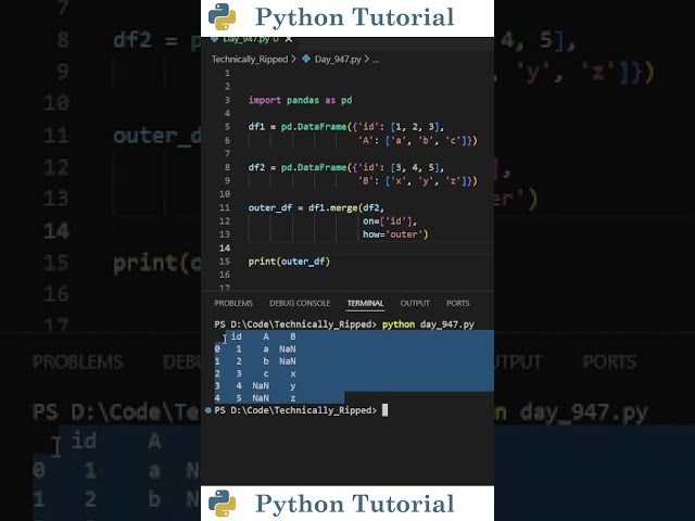 Outer Join in Pandas Explained in One Minute | Python Tutorial