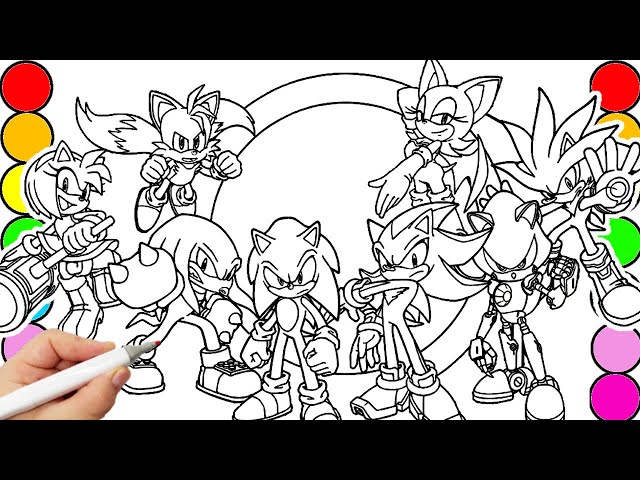 Sonic Team Coloring Pages Sonic The Hedgehog Teils , Shadow ,Amy Rose, Knuckles draw COMPILATION 149