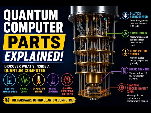 Quantum Computer Parts Explained | QPU, Dilution Refrigerator, Signal Chain & Mixing Chamber
