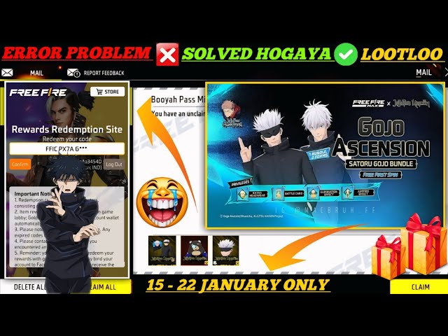 FREE FIRE REDEEM CODE TODAY  JANUARY REDEEM CODE FREE FIRE | FF REDEEM CODE TODAY 16 JANUARY 