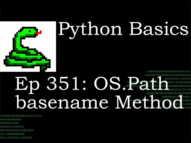 Python Basics OS Path Basename Method