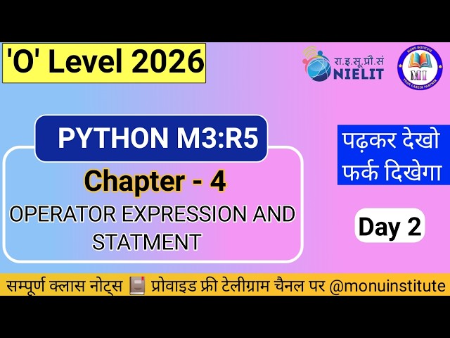 O Level M3-R5 Chapter 4 | Python Tutorial for Beginners | Code With Harry