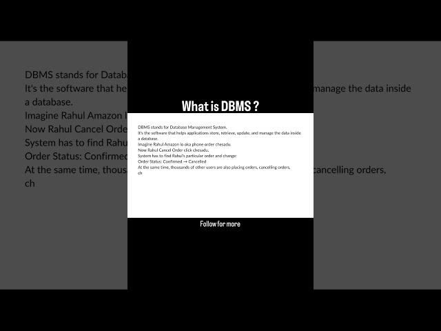 What is DBMS?