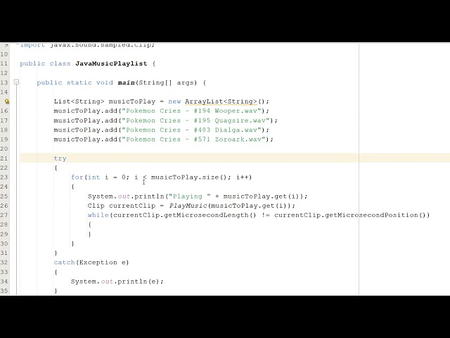 How to Play a PlayList of Music Using Java (Simple)