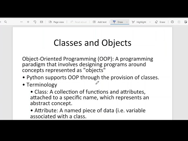 classes and objects