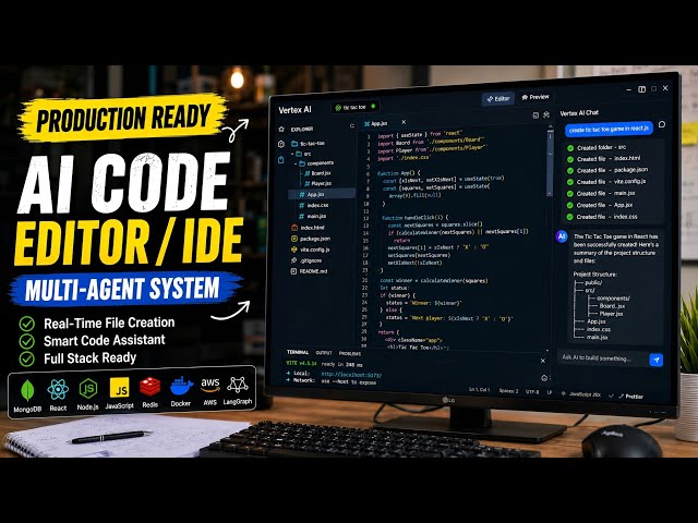 I Built an AI Code Editor/IDE from Scratch with MERN,Redis, LangGraph & Microservices 🚀