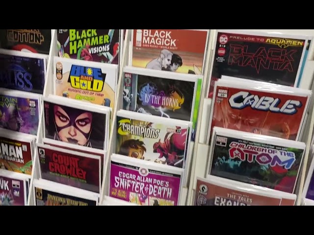 Browsing local comic book store
