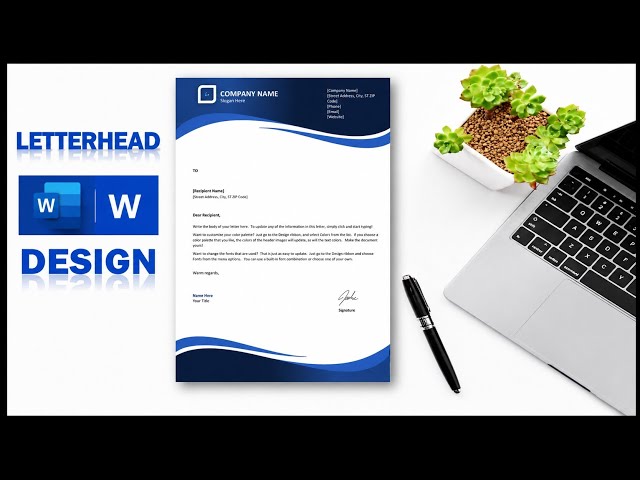 MS Word Tutorial: How to Make Letterhead Design in Microsoft Word | Free Template