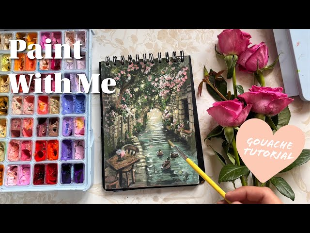 Gouache Painting Tutorial | Paint With Me - By The River ❀
