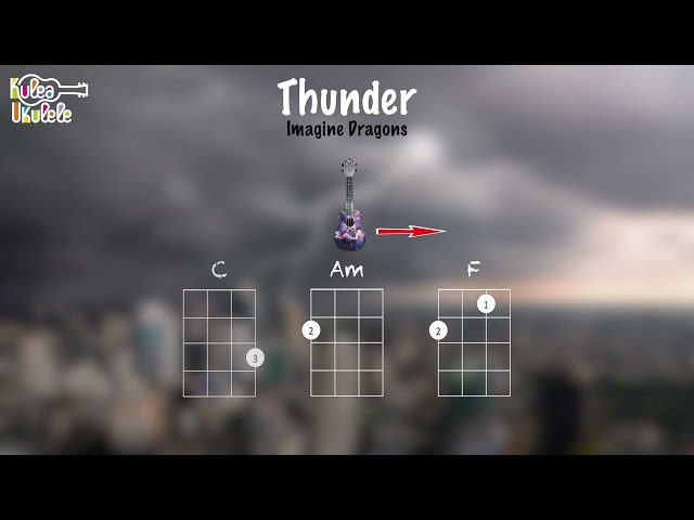 Thunder - Ukulele play along (C Am F)