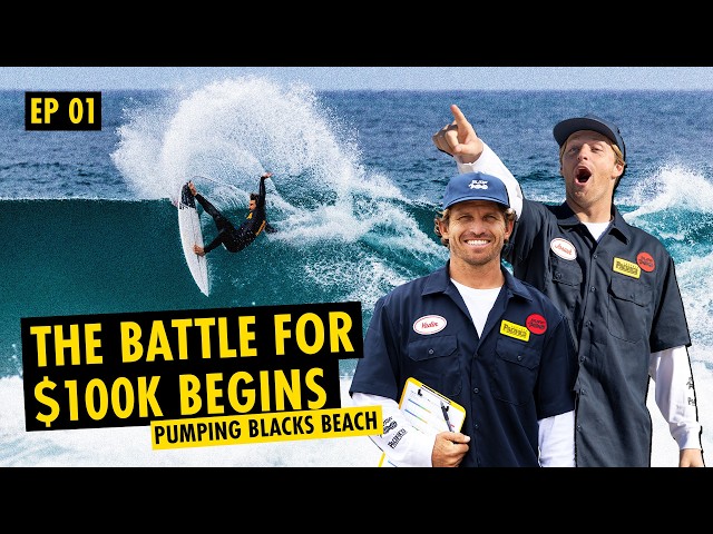8 Pro Surfers vs. Pumping Blacks Beach