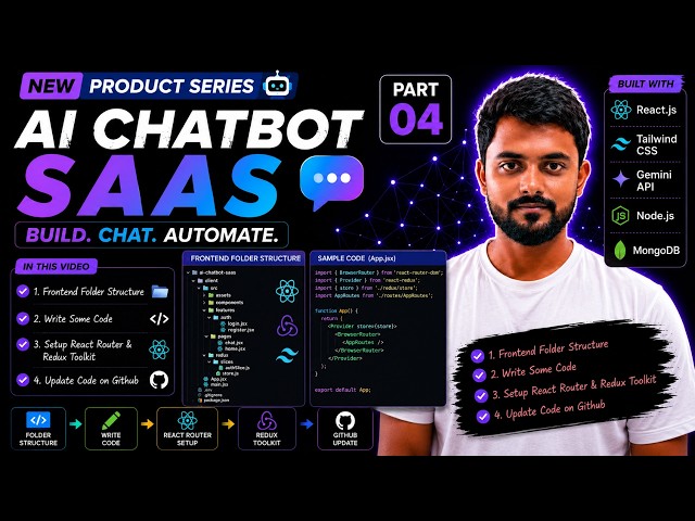 Build AI Chatbot SaaS with React | React Router & Redux Toolkit Setup | Part 04