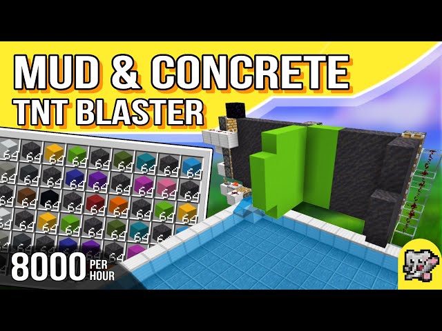 Mud & Concrete Farm TNT Blaster | Minecraft Bedrock