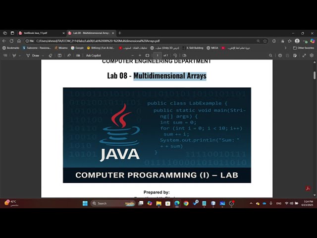 ECOM 2114 - Lab 8 - Multidimensional Arrays