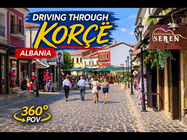 Driving Through Korçë, Albania 🇦🇱 | Beautiful Historic City | 360° POV