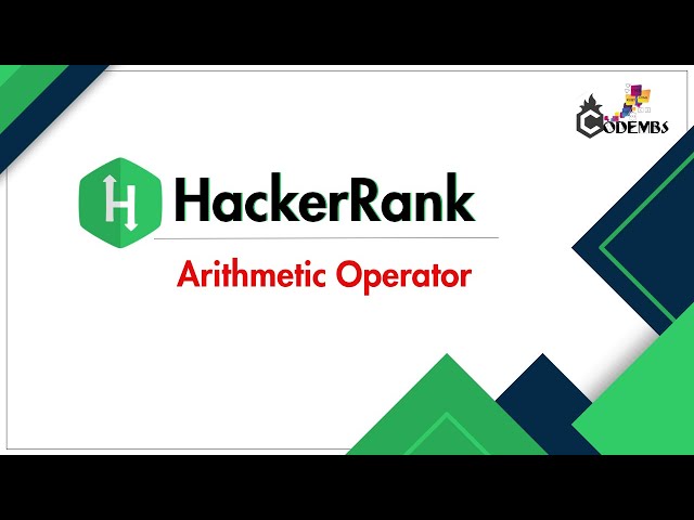 45 Days HackerRank Challenge - Day 1 Arithmetic Operator