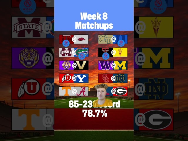 Week 8 Game Picks for College Football #cfb #collegefootball #atlassports #cfbchan