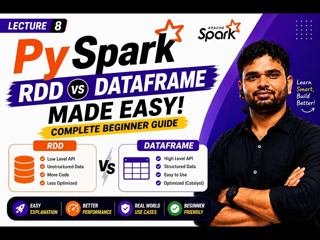 🚀 PySpark for Data Engineers | Lecture 8: RDD vs DataFrame Made Easy | Complete Beginner Guide