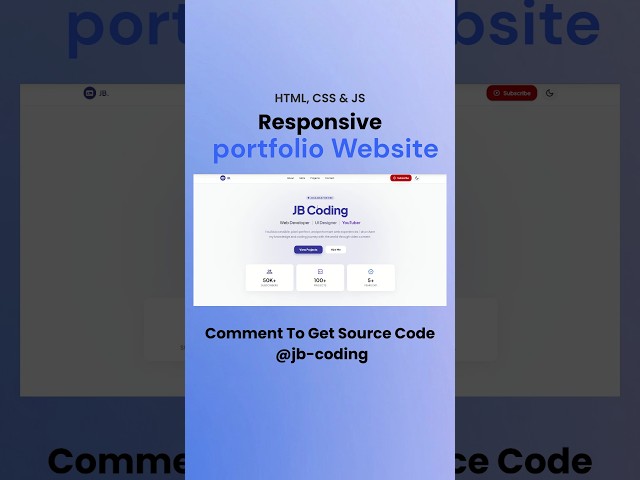 Responsive Portfolio Design + Free Source Code 📁🔥 #shrots