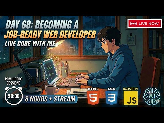 [26.7.26] Day 68: Becoming a Job-Ready Web Developer 🇧🇩| 8 Hours + Live Code with me #studywithme