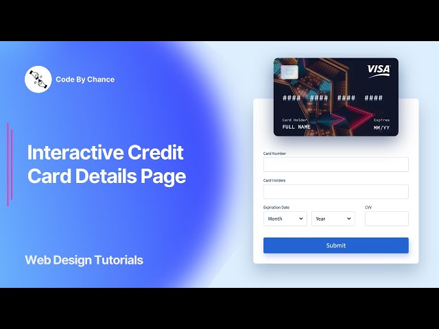 Interactive Credit Card Details Page | HTML, CSS, JavaScript Tutorial