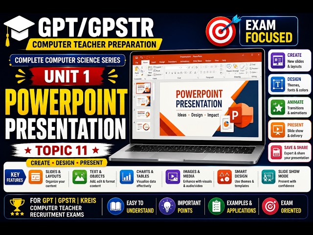 PowerPoint Presentation | PPT Concepts, Features & Tools | GPT/GPSTR Computer Teacher 2026