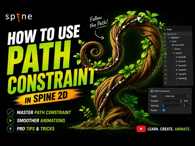 How to Use Path Constraint in Spine 2D | Complete Beginner Tutorial #gaming #animation #unity #2d