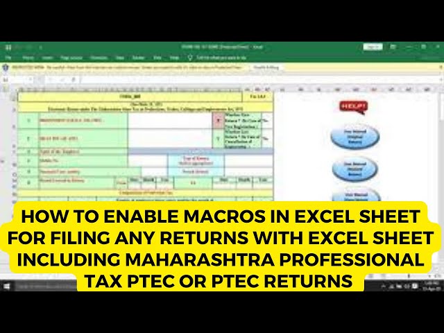 How to Enable Micro or Macro in Excel Utility for Filing Any Tax Returns Income Tax Professional Tax