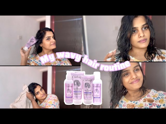 Wavy hair routine for beginners 〰️ feat.Curl up | My genuine review | vinimol | #wavyhair #haircare